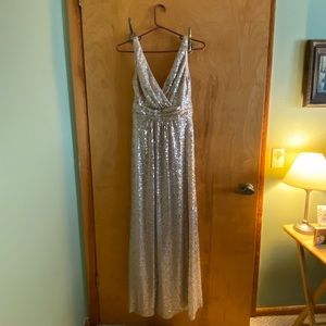 Beautiful Gold Sequence Dress with Shoes!  Worn only one time!